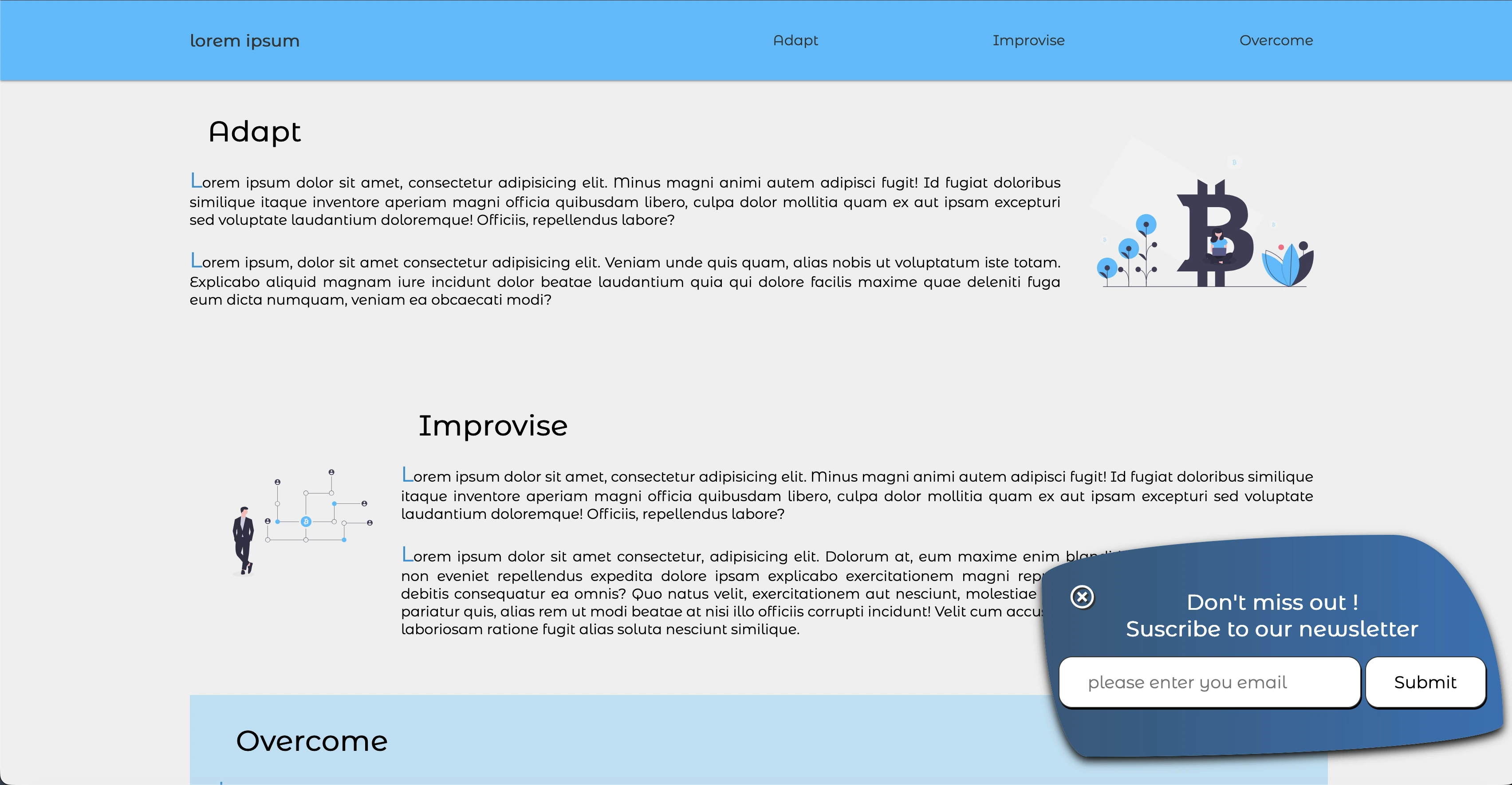 Photo de site avec pop-up